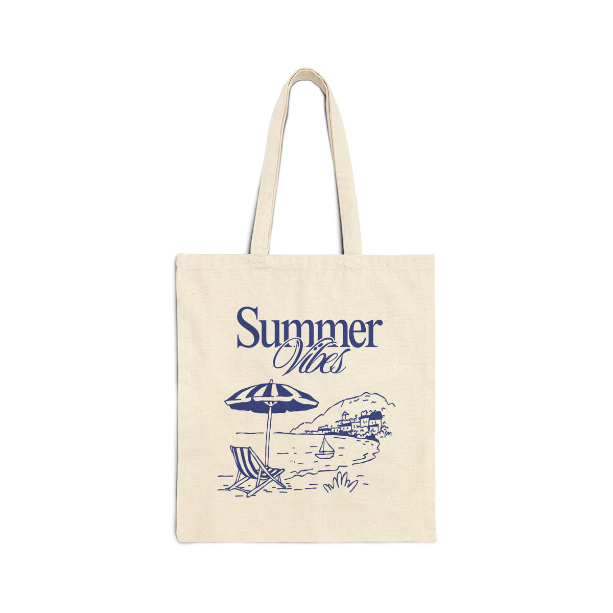 Summer Vibes Beach Tote Bag – Canvas Shopping & Beach Market Bag